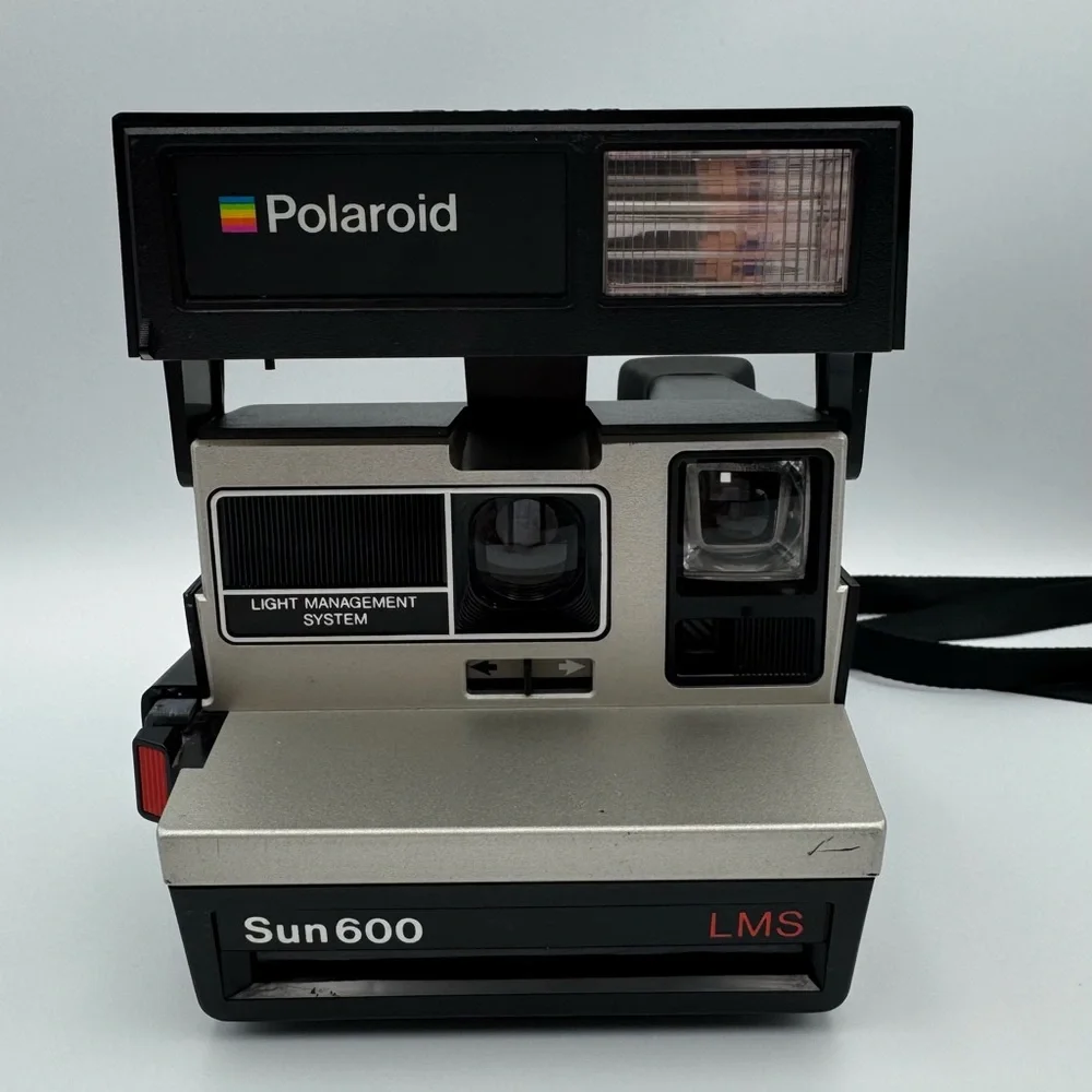 Vintage Polaroid Sun 600 LMS Instant Film Camera w/Strap Lights Up